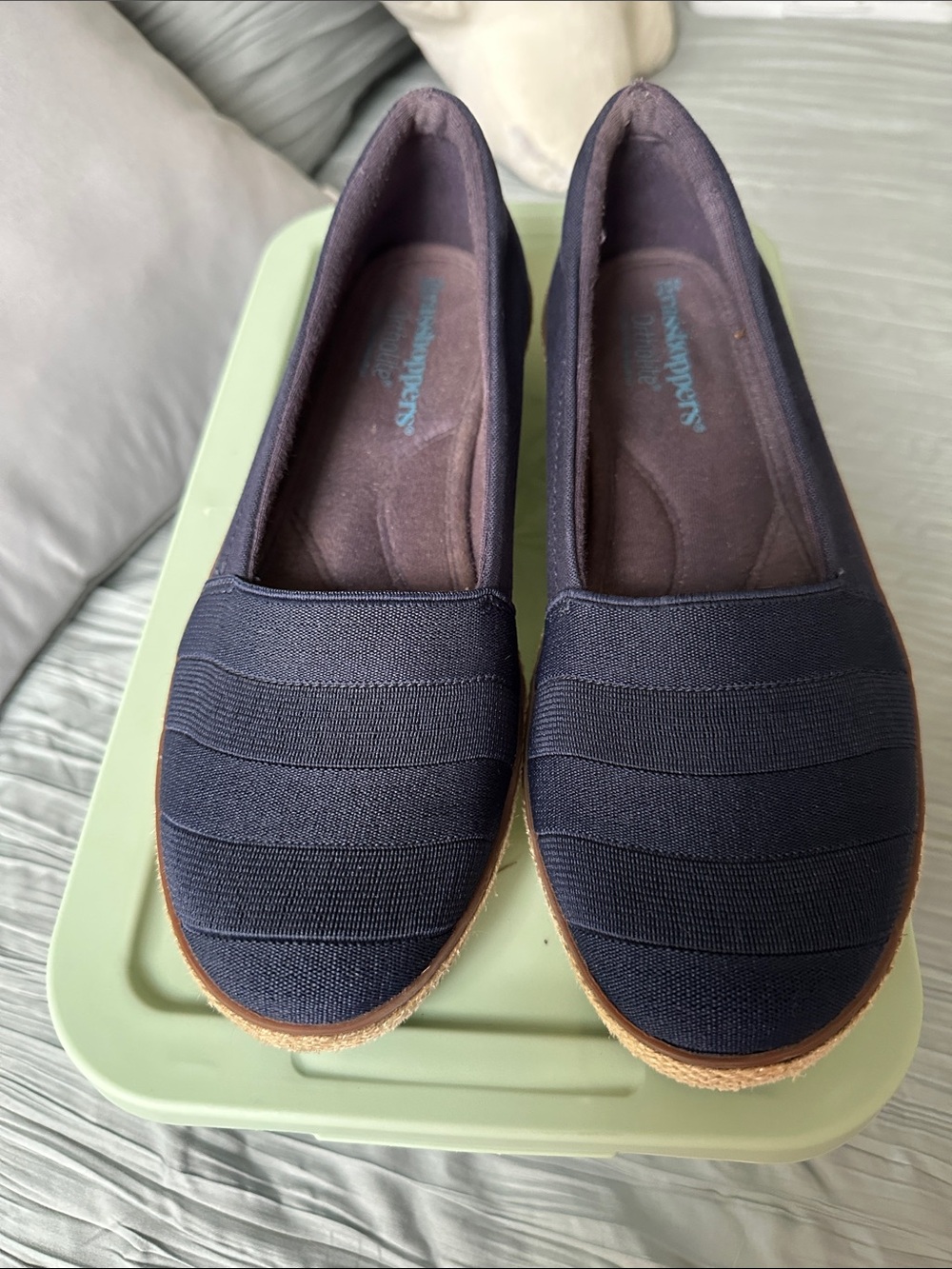 dearfoams Navy Blue Slip-On Espadrille Flats